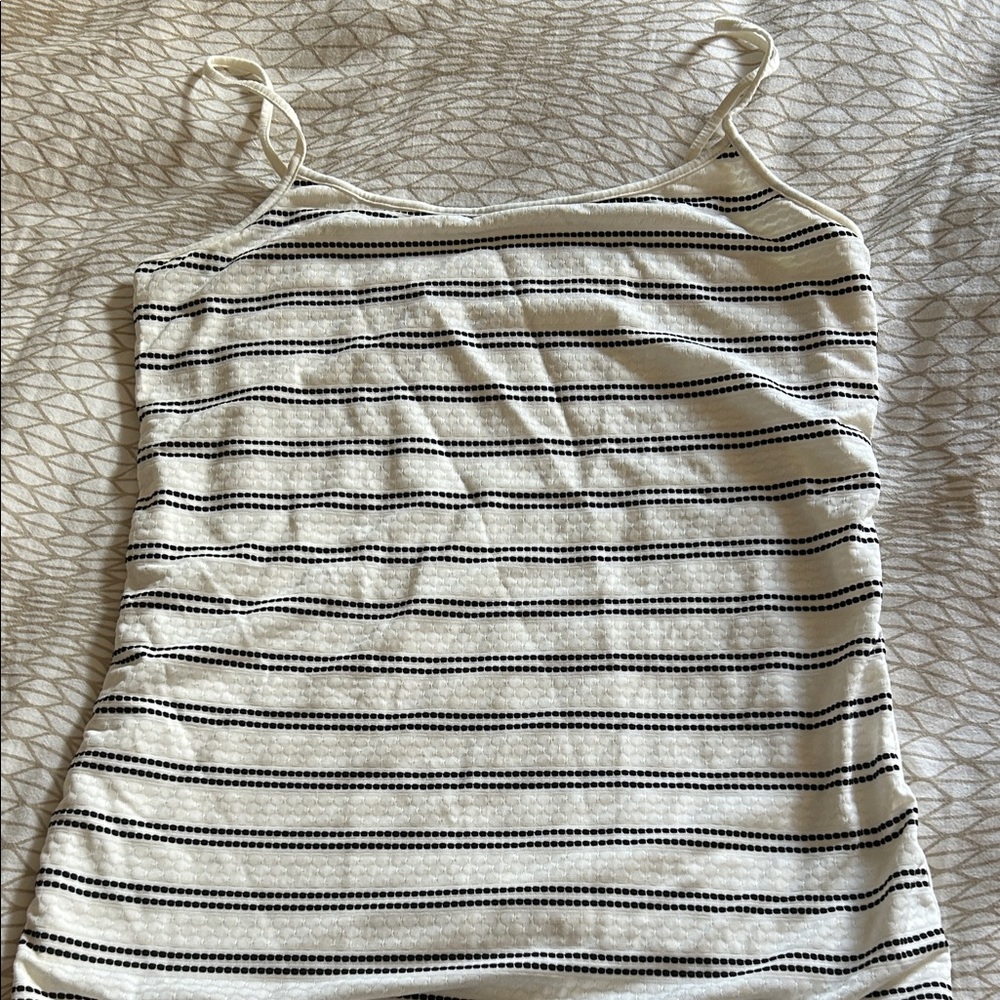 LOFT Black and White Striped Camisole